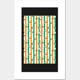 Irish lips splatter stripe Posters and Art